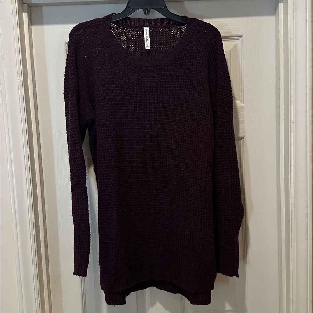 Zenana Outfitters Deep Burgundy Knit Top
